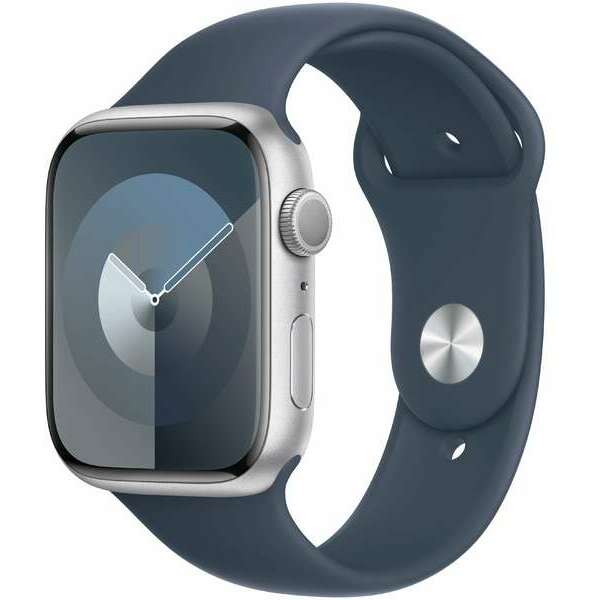 APPLE Watch S9 GPS 45mm Silver Alu Case with Storm Blue Sport Band - S/M mr9d3se/a