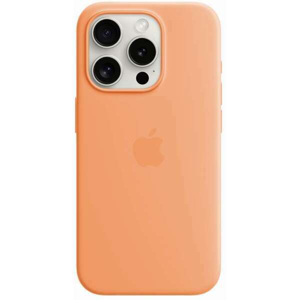 APPLE iPhone 15 Pro Silicone Case with MagSafe - Orange Sorbet mt1h3zm/a