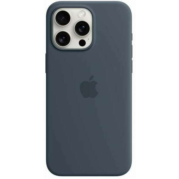 APPLE iPhone 15 Pro Max Silicone Case with MagSafe - Storm Blue mt1p3zm/a