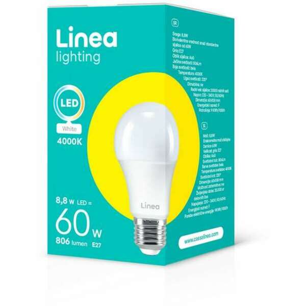 LINEA LED sijalica 8,8W(60W) A60 806Lm E27 4000K