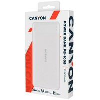 CANYON Power Bank 10000mAh 20W White CNE-CPB1009W