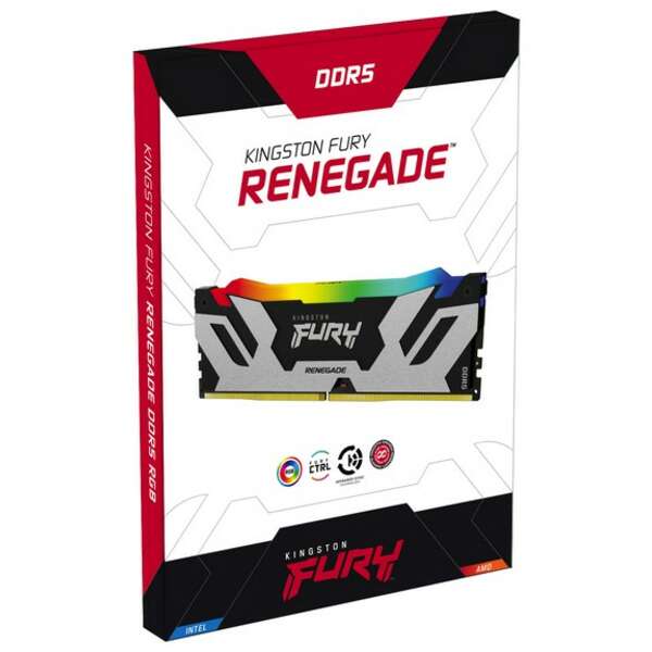 KINGSTON DIMM DDR5 16GB 8000MT/s KF580C38RSA-16 FURY Renegade Silver RGB XMP