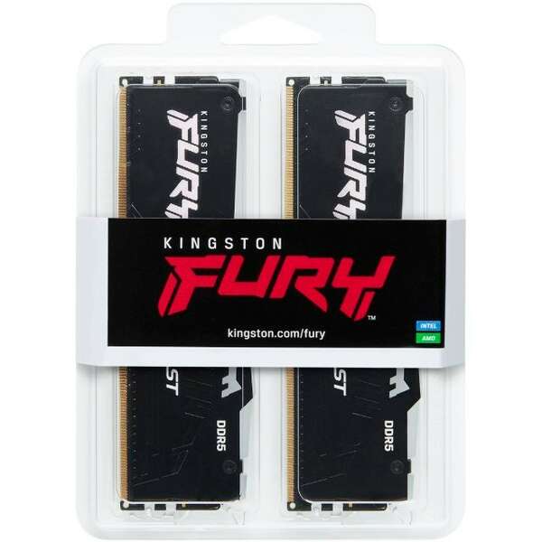 KINGSTON DIMM DDR5 64GB (2x32GB kit) 5600MT/s KF556C40BWAK2-64 FURY Beast RGB Black XMP