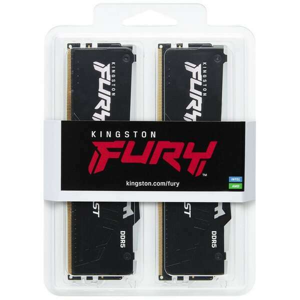 KINGSTON DIMM DDR5 64GB (2x32GB kit) 5600MT/s KF556C40BBAK2-64 Fury Beast RGB black
