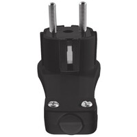 TEHNOELEKTRO Dvopolni Utikac L Tanki Crni 2/212-0277