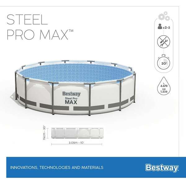BESTWAY STEEL POR 3,05X76CM 56406