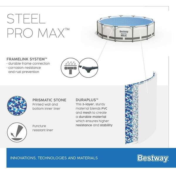 BESTWAY STEEL POR 3,05X76CM 56406