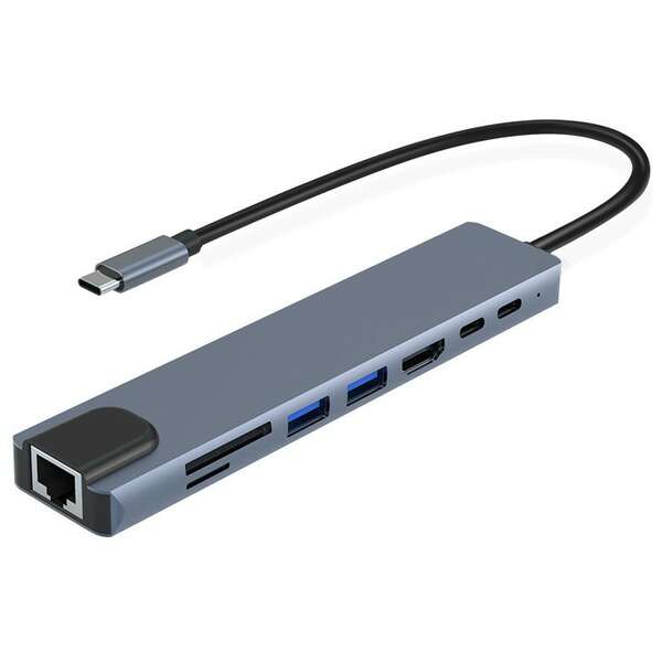 KETTZ KT-801G Type C 8/1 4K HDMI USB x 2, SD/TF Multiport 