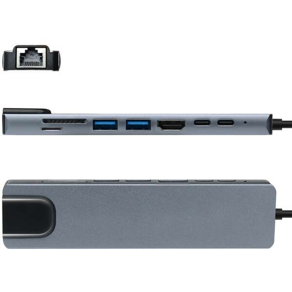 KETTZ KT-801G Type C 8/1 4K HDMI USB x 2, SD/TF Multiport 