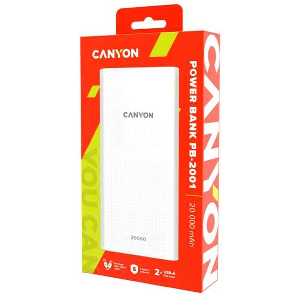 CANYON Power Bank 20000mAh 5W White CNE-CPB2001W