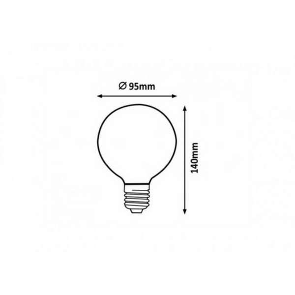 RABALUX Sijalica Filament LED E27 G95 5W 200lm 2200K Smoky