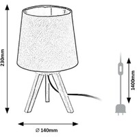RABALUX Lychee, unutrašnja stona lampa, crna lamp sa crna tex