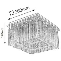RABALUX Danielle plafonjera 36x36x17H, LED 21W