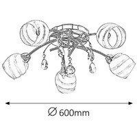 RABALUX Melissa plafonska lampa E14 5x max60W hrom