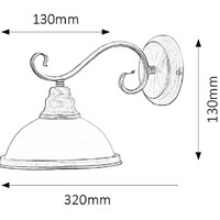 RABALUX Elisett zidna lampa E27 1x60W bronza