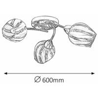 RABALUX Danila plafonska lampa E27 3x60W, hrom