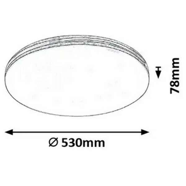 RABALUX Oscar plafonjera okrugla LED 36W 4000K 53cm silver zvezdana