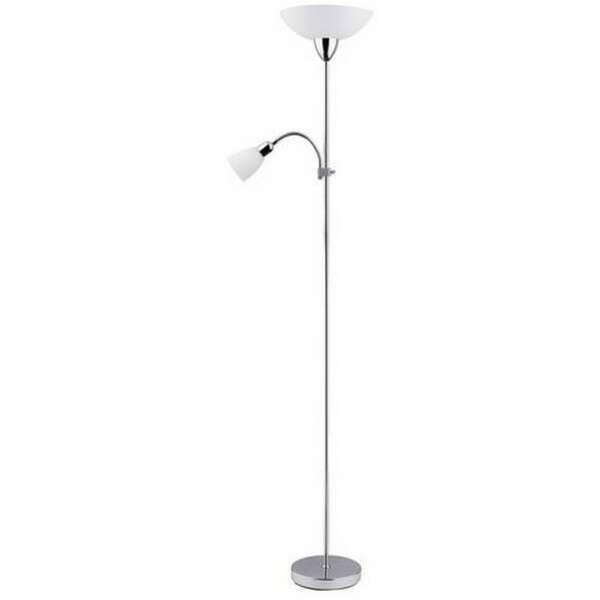 RABALUX Diana podna lampa sa citacem E27+E14 brušeni hrom/bela