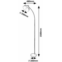 RABALUX Daron, podna lampa, metal, crna boja E27 158cm