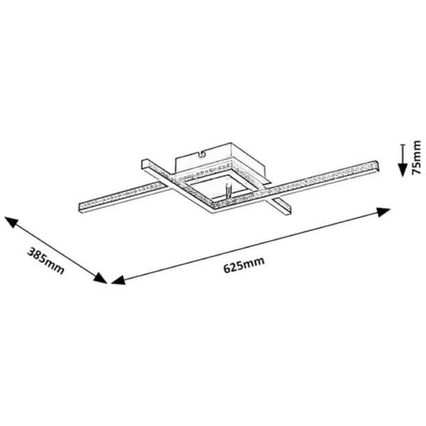 RABALUX Casimir, unutrašnja LED plafonjera, mat crna, bela
