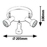 RABALUX Konrad spot, GU10 3X MAX 50W, crna