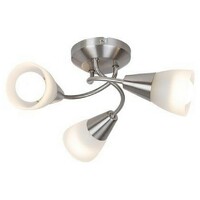 RABALUX Connor plafonska lampa, saten hrom/ opal staklo, E14