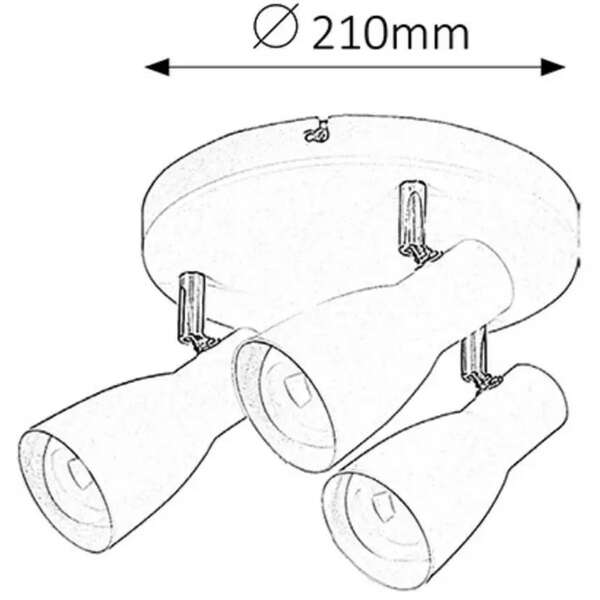 RABALUX Ebony spot E27 3x Max20W belo