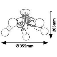 RABALUX Linett, plafonjera, E14 5X MAX 40W, multic