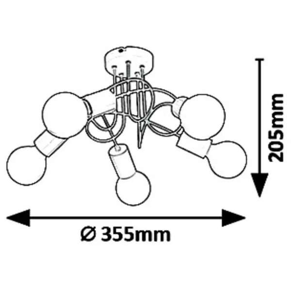 RABALUX Linett, plafonjera, E14 5X MAX 40W, multic