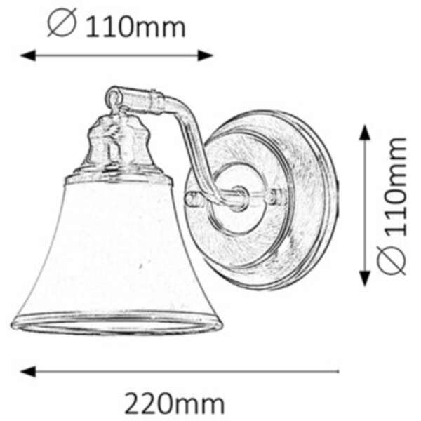 RABALUX Grando zidna lampa E14 1x40W bronza/belo
