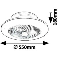 RABALUX Dalfon plafonjera, sa fan 36W