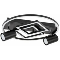 RABALUX Aztec, unutrašnja LED plafonjera, mat crna, bela, m