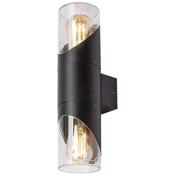 RABALUX Novigrad spoljna zidna lampa crna aluminijum E27 2x28W