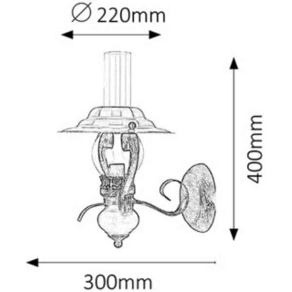 RABALUX Enna zidna lampa E14 40W crno-bakar