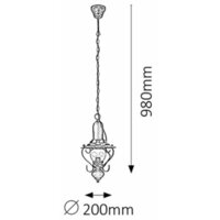 RABALUX Enna Visilica E14 40W crno-bakar