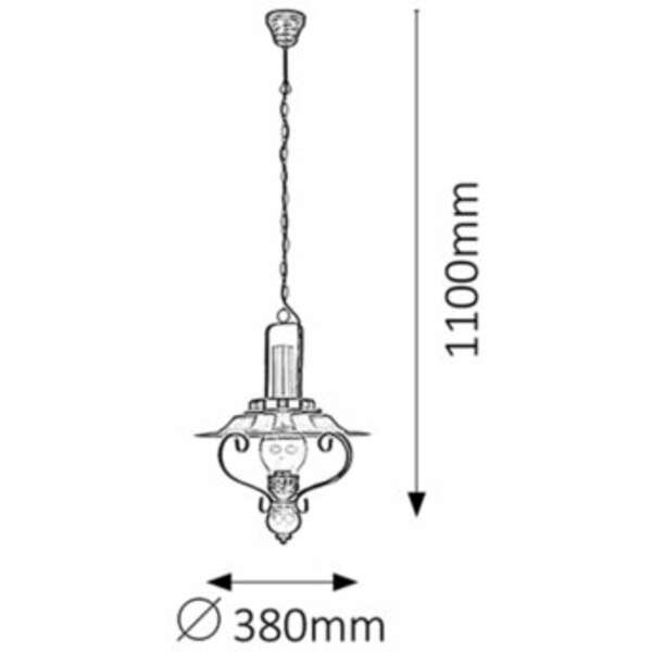 RABALUX Enna Visilica E27 60W  crno-bakar