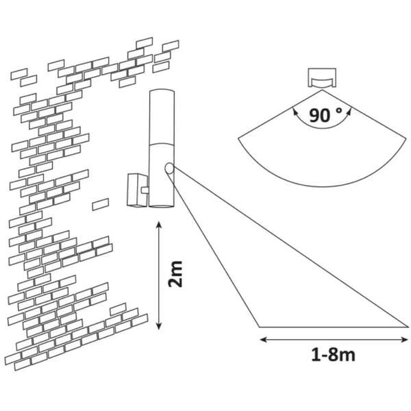 RABALUX Katowice,spoljna zidna.,GU10 1X7W,sa senzorom