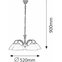 RABALUX Regina  luster E14 5x40W bronza