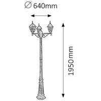RABALUX Monaco kandilaber, visina 195cm, 3xE27 staro zlato