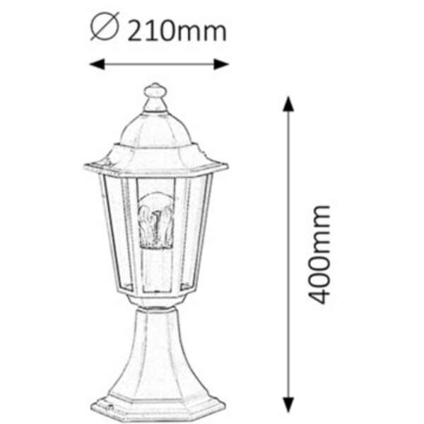 RABALUX Velence spoljna lampa 40cm E27 60W wht IP43