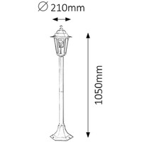 RABALUX Velence spoljna lampa1m E27 60W belo IP43