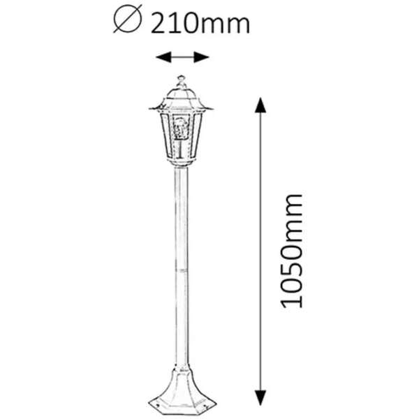 RABALUX Velence spoljna lampa1m E27 60W belo IP43