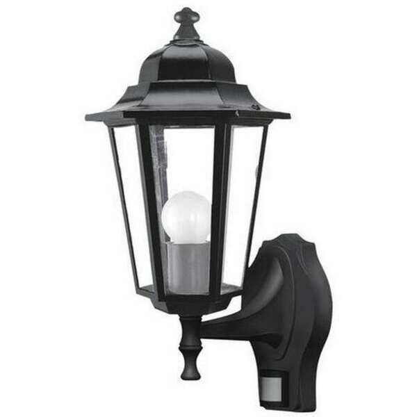 RABALUX Velence spoljna zidna lampa 60W crno IP43 senzor