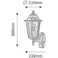 RABALUX Velence spoljna zidna lampa 60W agold IP44 senzor