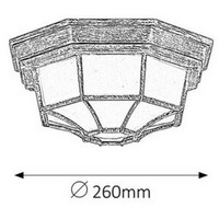 RABALUX Milano spoljna plafonjera E27 100W staro zlato IP44