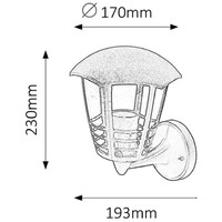 RABALUX Marseille spoljna zidna lampa E27 60W IP44 crna 2