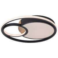 RABALUX Leola, LED plafonjera sa daljinskim, 81W, 3800lm, 3000-6000K, 48cm, dimabilna, memory i timer funkcija, metaln crna / drvo