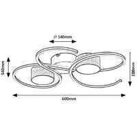 RABALUX Shiena, plafonska lampa crna 40W 1800lm-2800lm, 4000K IP20