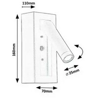 RABALUX Gello, zidna bela za citanje sa prekidacem LED 4W, 3000K