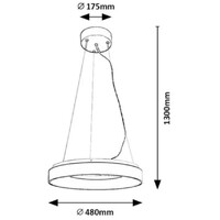 RABALUX Ceilo, LED visilica 38W 3000K-6500K, 3150-3800lm IP20